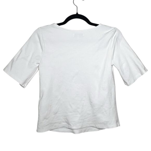 Ripley Rader White Off White Ponte Knit Short Sleeve Relaxed Extended Top 1 XS - Picture 3 of 10